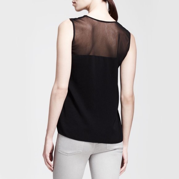 Helmut Lang "Nexa" Mesh Insert Top in Black, size Small - Picture 2 of 8
